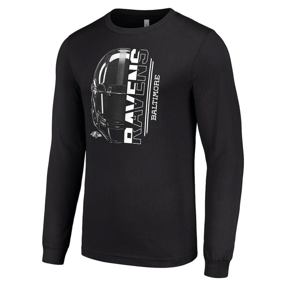 Baltimore Ravens Starter Half Helmet Logo Long Sleeve T-Shirt - Black discount
