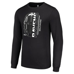 Baltimore Ravens Starter Half Helmet Logo Long Sleeve T-Shirt - Black discount