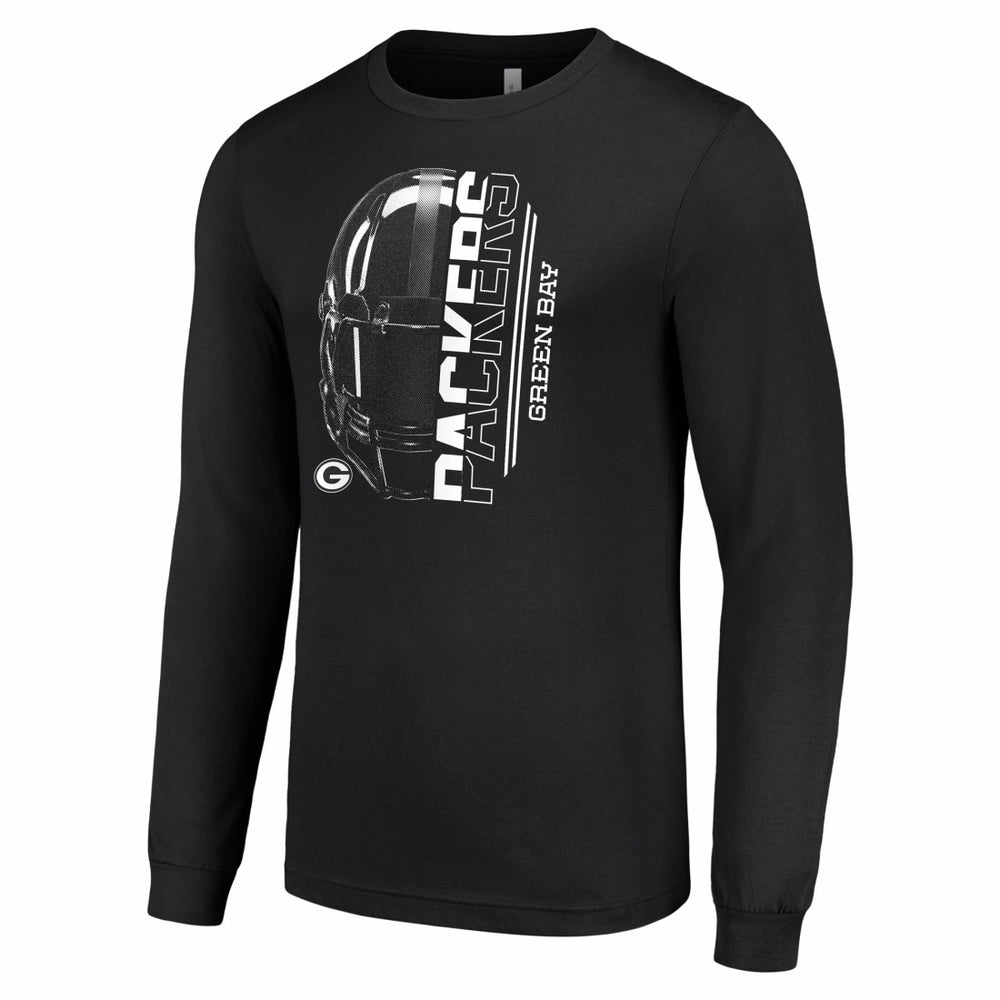 Green Bay Packers Starter Half Helmet Logo Long Sleeve T-Shirt - Black cheap
