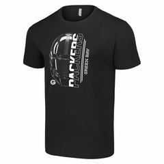 Green Bay Packers Starter Half Helmet Logo T-Shirt - Black on sale