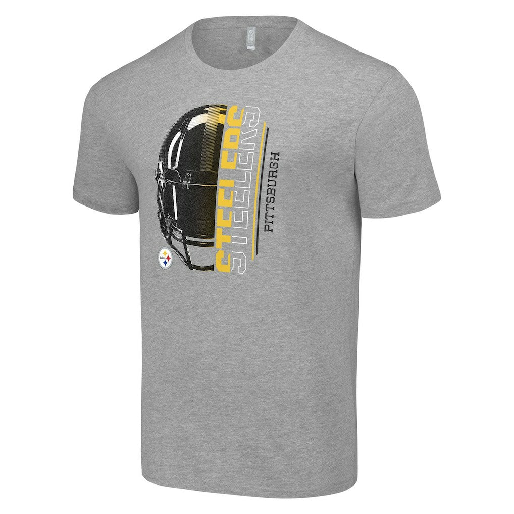 Pittsburgh Steelers Starter Half Helmet Logo T-Shirt - Heather Gray on sale