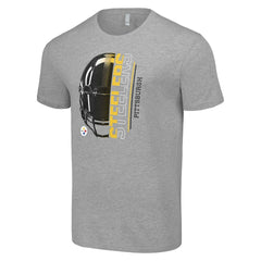 Pittsburgh Steelers Starter Half Helmet Logo T-Shirt - Heather Gray on sale