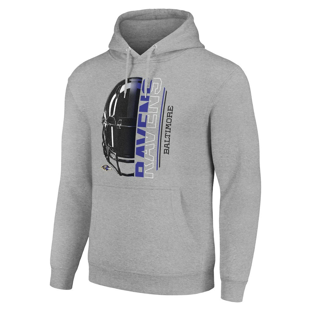 Baltimore Ravens Starter Unisex Half Helmet Logo Pullover Hoodie - Heather Gray sale