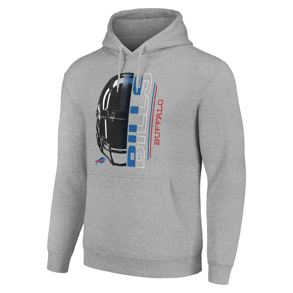 Buffalo Bills Starter Unisex Half Helmet Logo Pullover Hoodie - Heather Gray sale