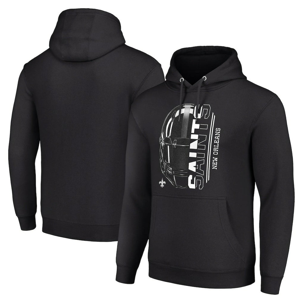 New Orleans Saints Starter Unisex Half Helmet Logo Pullover Hoodie - Black cheap