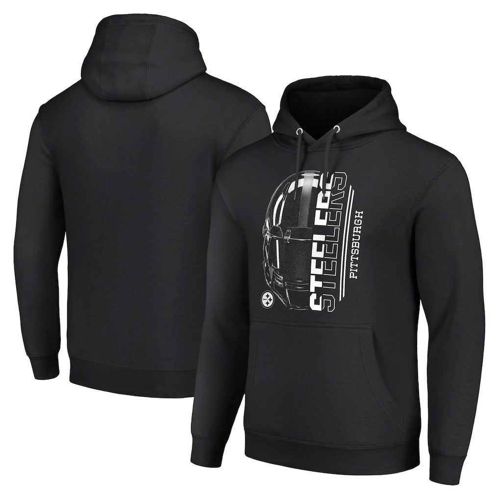 Pittsburgh Steelers Starter Unisex Half Helmet Logo Pullover Hoodie - Black discount