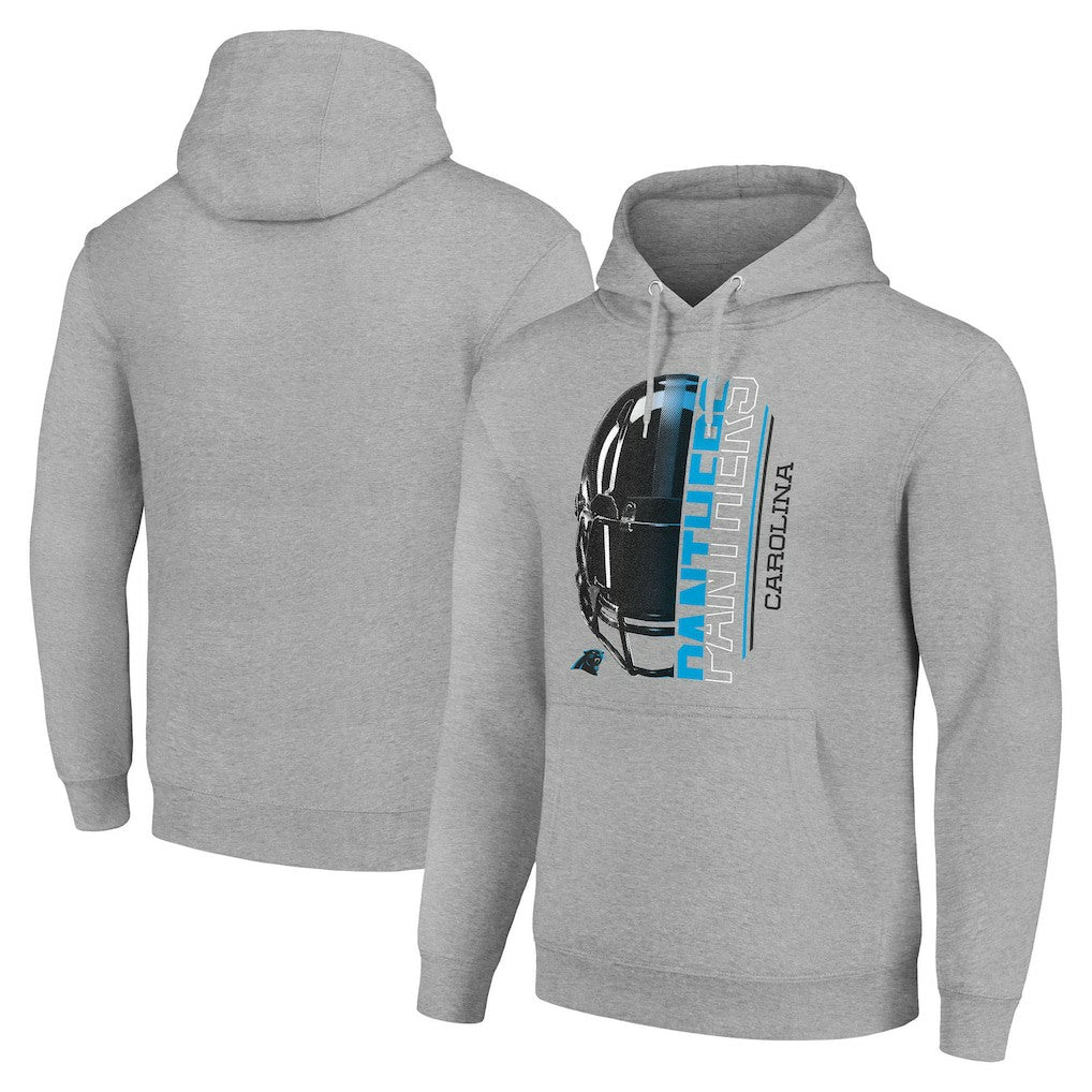 Carolina Panthers Starter Unisex Half Helmet Logo Pullover Hoodie - Heather Gray outlet