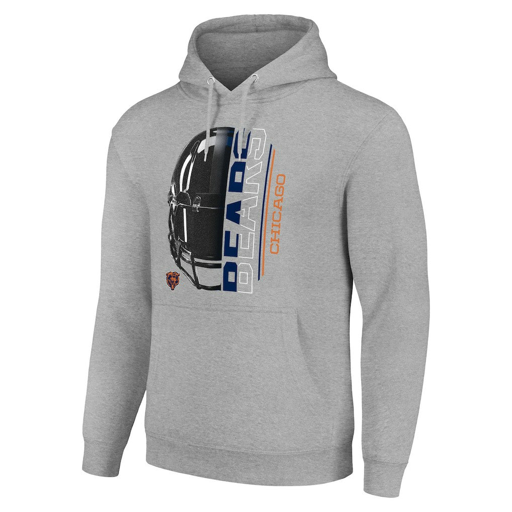Chicago Bears Starter Unisex Half Helmet Logo Pullover Hoodie - Heather Gray outlet