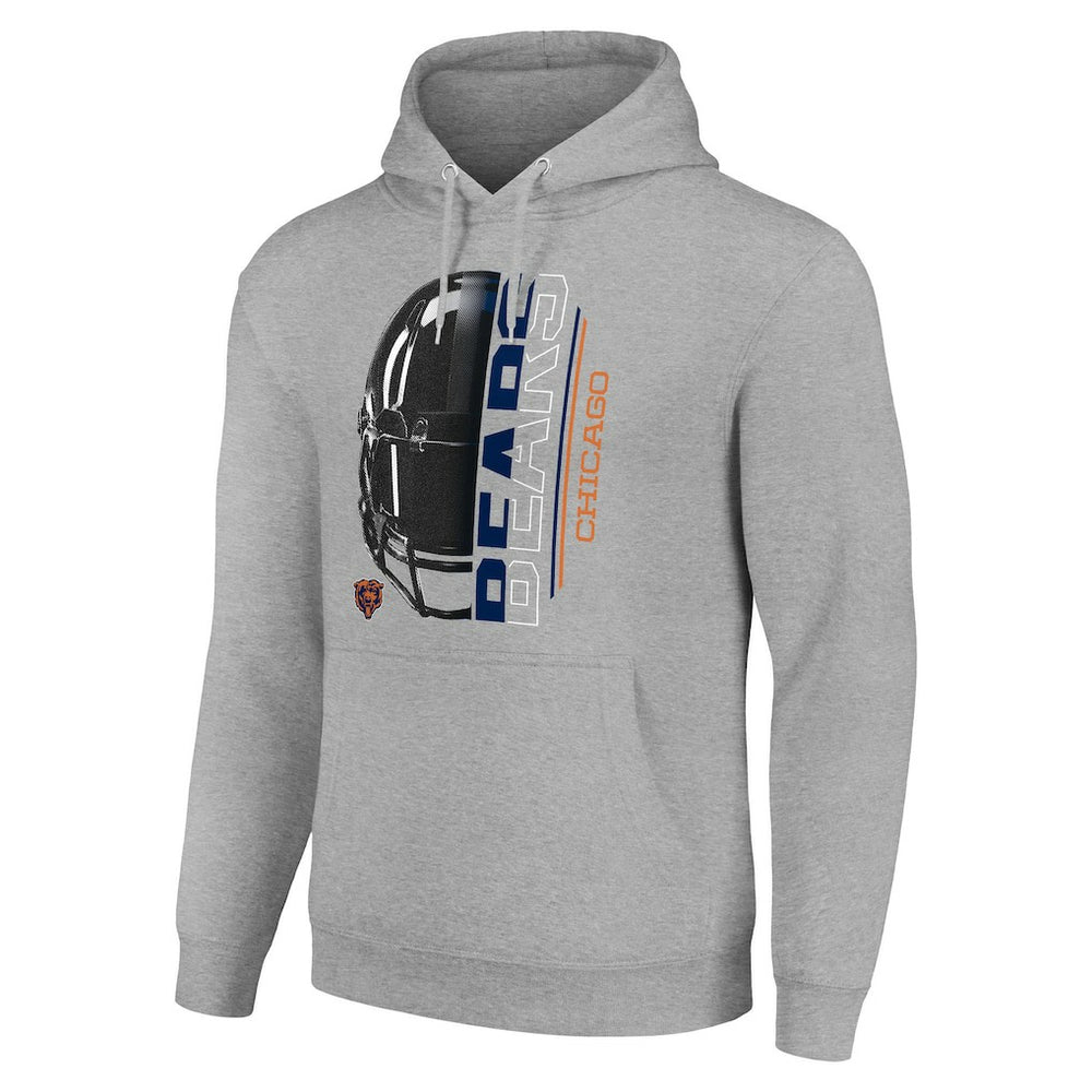 Chicago Bears Starter Unisex Half Helmet Logo Pullover Hoodie - Heather Gray outlet