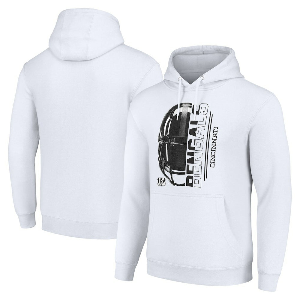 Cincinnati Bengals Starter Unisex Half Helmet Logo Pullover Hoodie - White on sale
