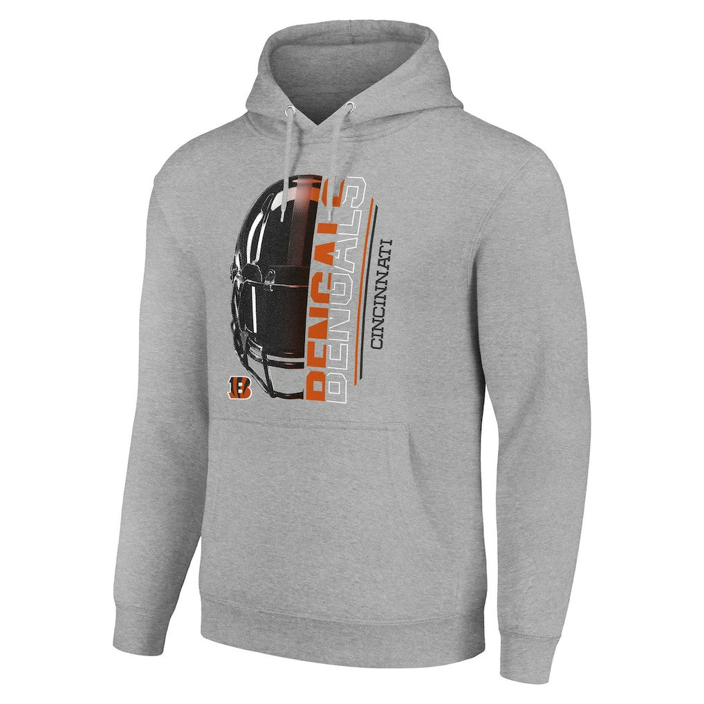 Cincinnati Bengals Starter Unisex Half Helmet Logo Pullover Hoodie - Heather Gray cheap
