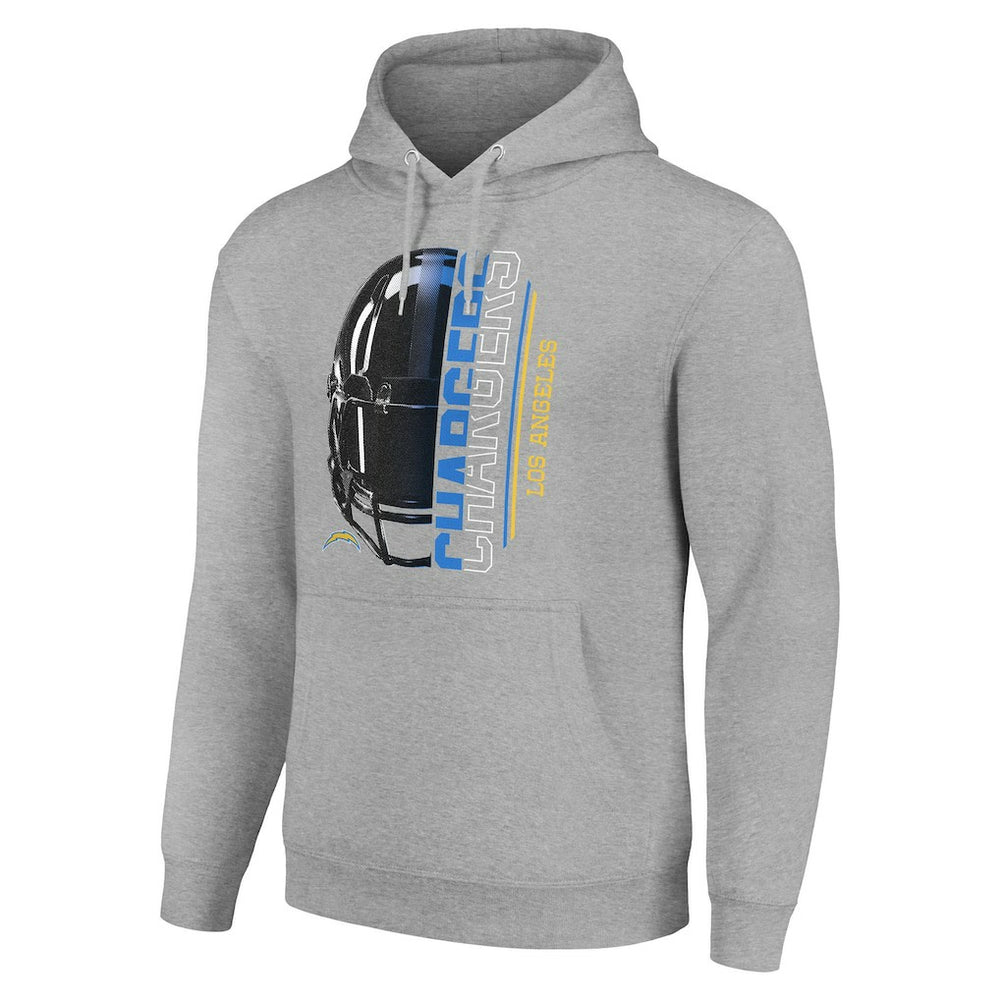 Los Angeles Chargers Starter Unisex Half Helmet Logo Pullover Hoodie - Heather Gray cheap