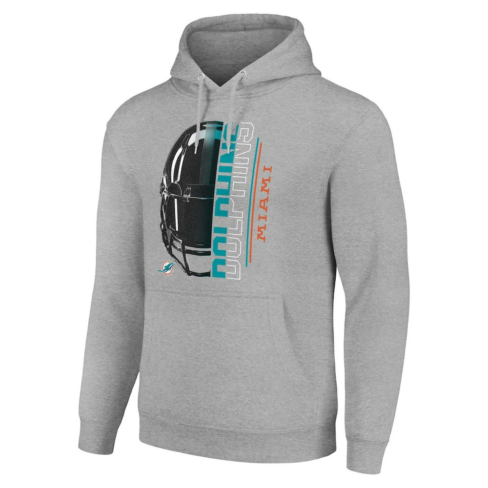 Miami Dolphins Starter Unisex Half Helmet Logo Pullover Hoodie - Heather Gray online