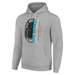 Miami Dolphins Starter Unisex Half Helmet Logo Pullover Hoodie - Heather Gray online