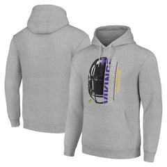 Minnesota Vikings Starter Unisex Half Helmet Logo Pullover Hoodie - Heather Gray on sale