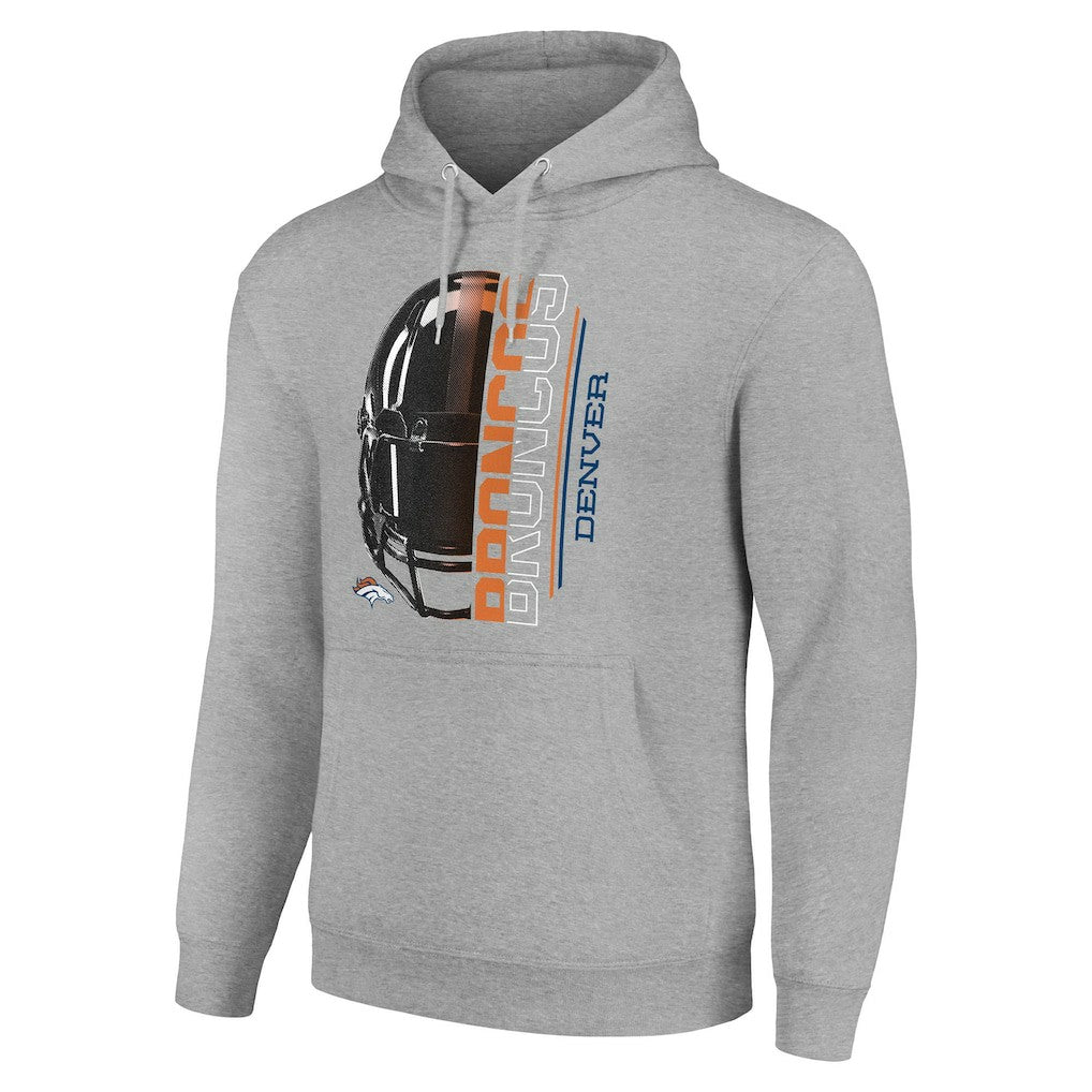 Denver Broncos Starter Unisex Half Helmet Logo Pullover Hoodie - Heather Gray online