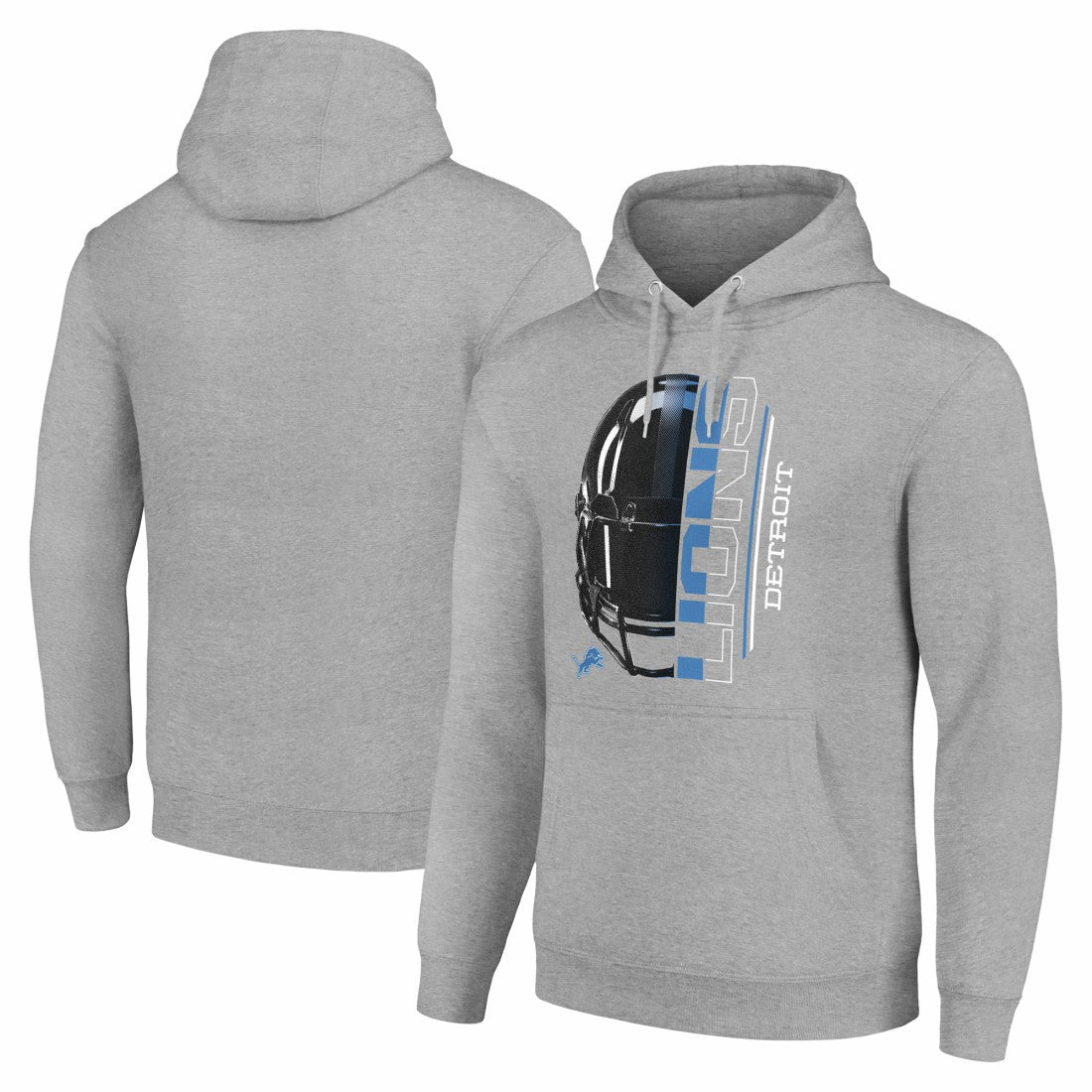 Detroit Lions Starter Unisex Half Helmet Logo Pullover Hoodie - Heather Gray discount