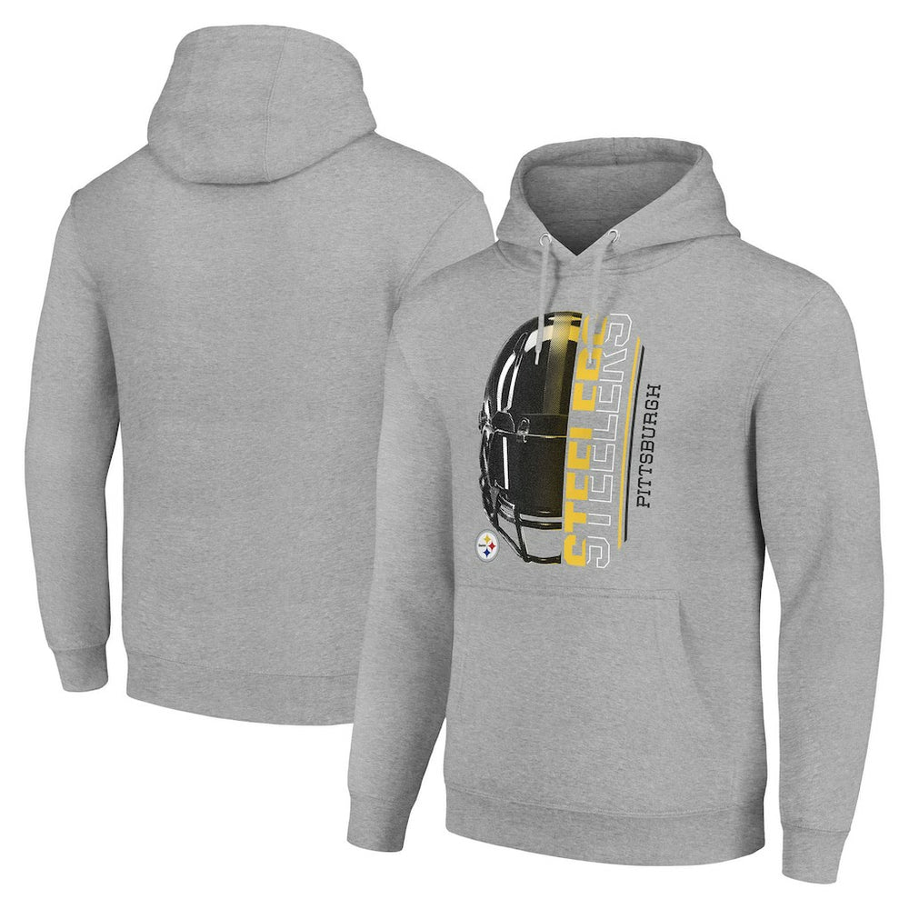 Pittsburgh Steelers Starter Unisex Half Helmet Logo Pullover Hoodie - Heather Gray online