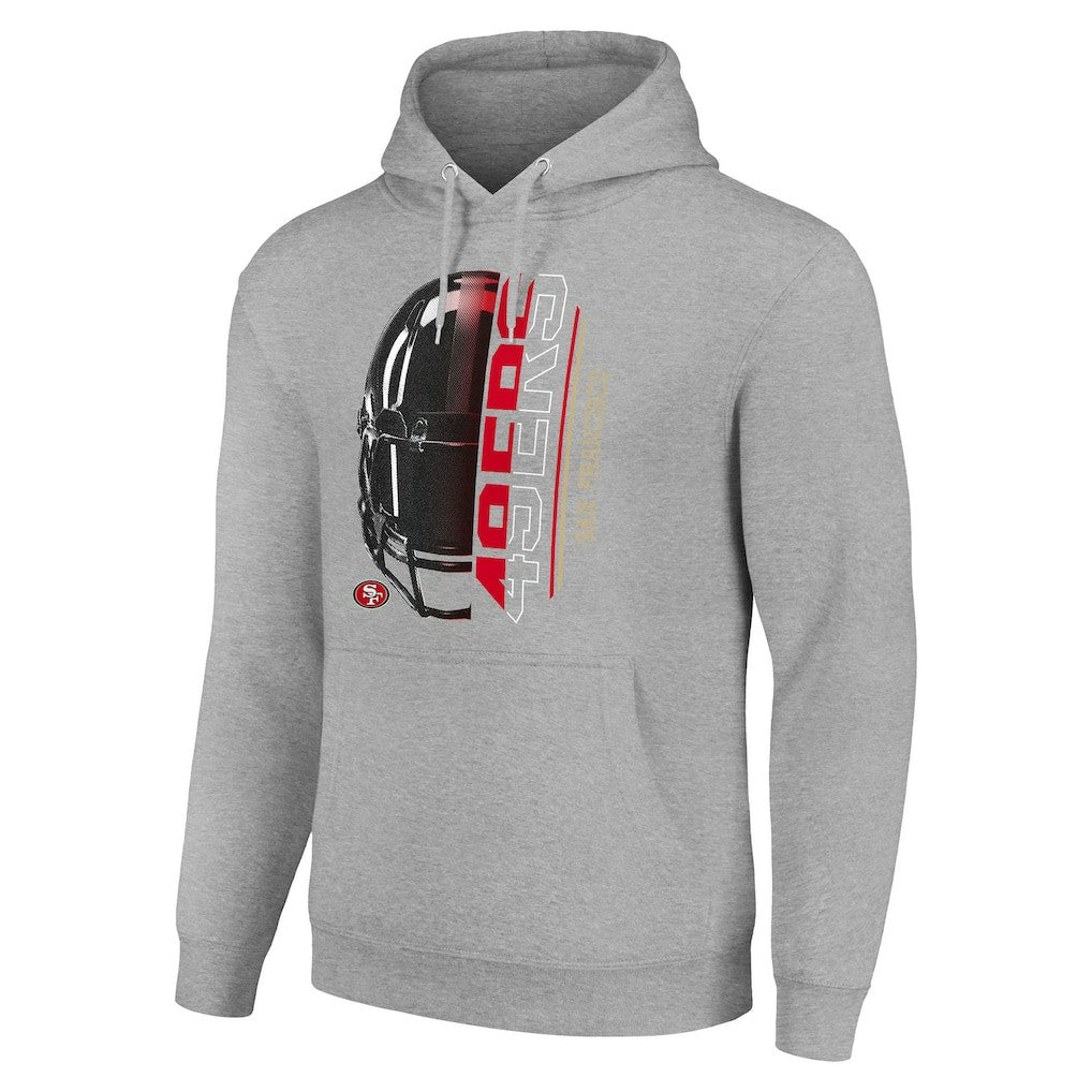 San Francisco 49ers Starter Unisex Half Helmet Logo Pullover Hoodie - Heather Gray sale