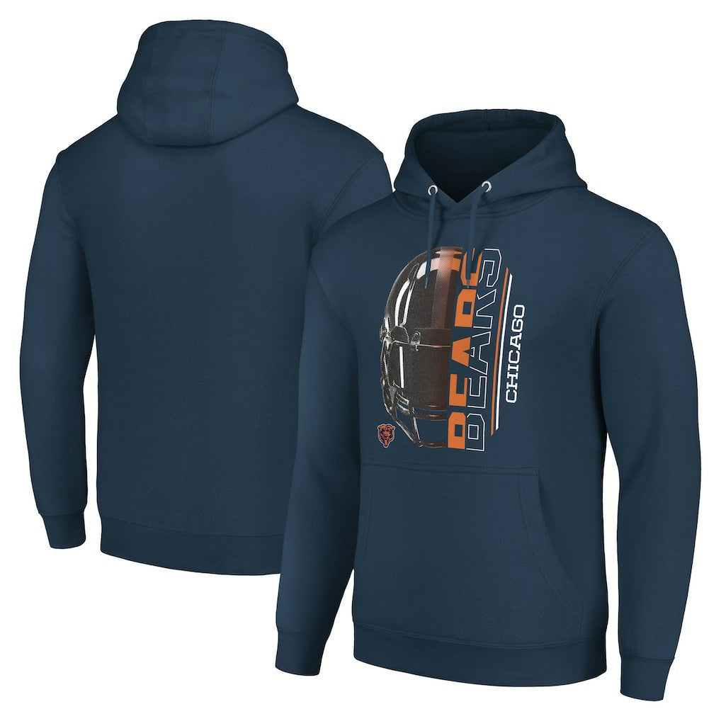 Chicago Bears Starter Unisex Half Helmet Logo Pullover Hoodie - Navy outlet