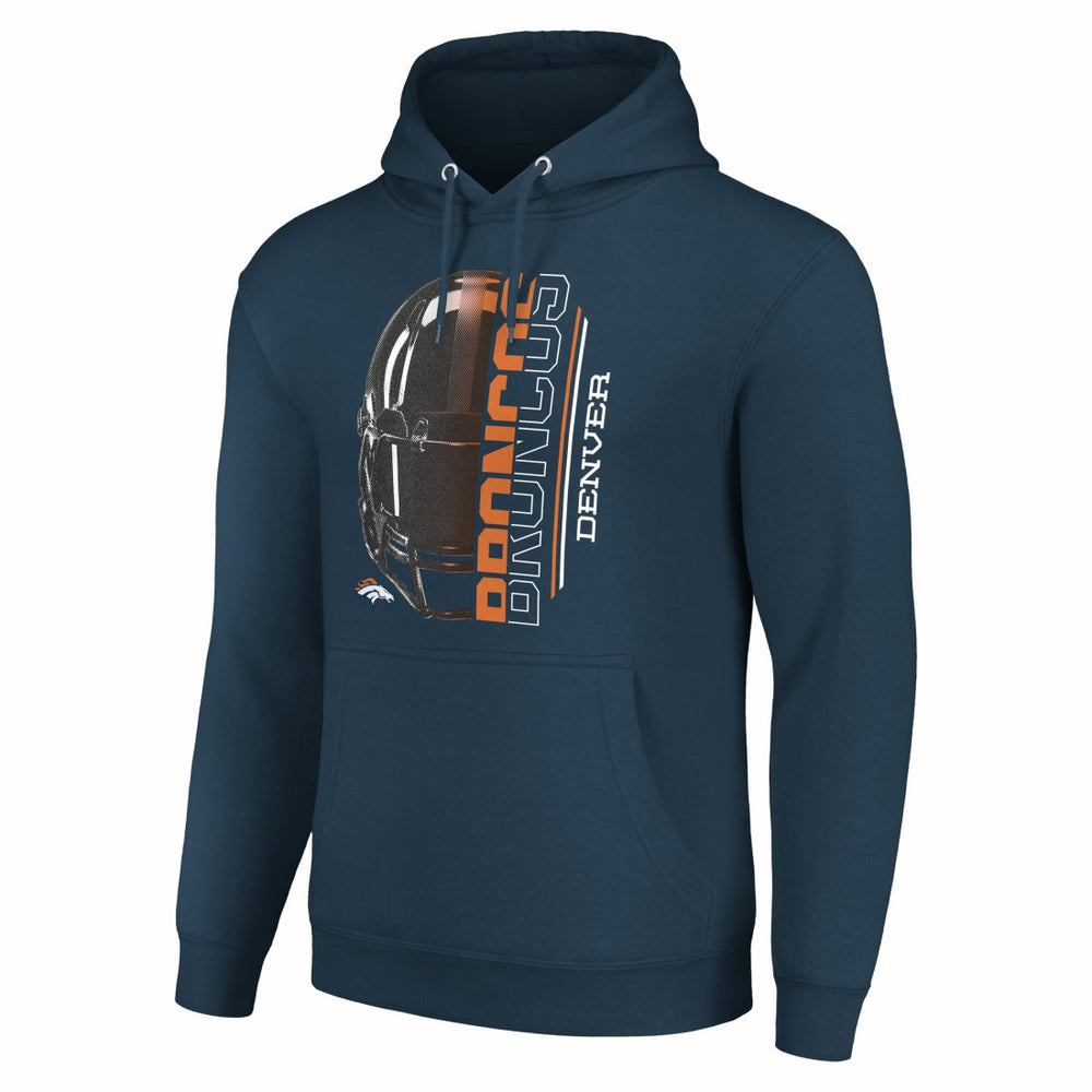 Denver Broncos Starter Unisex Half Helmet Logo Pullover Hoodie - Navy discount