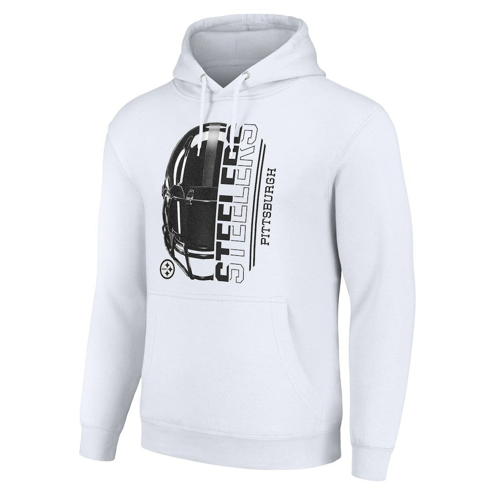 Pittsburgh Steelers Starter Unisex Half Helmet Logo Pullover Hoodie - White sale