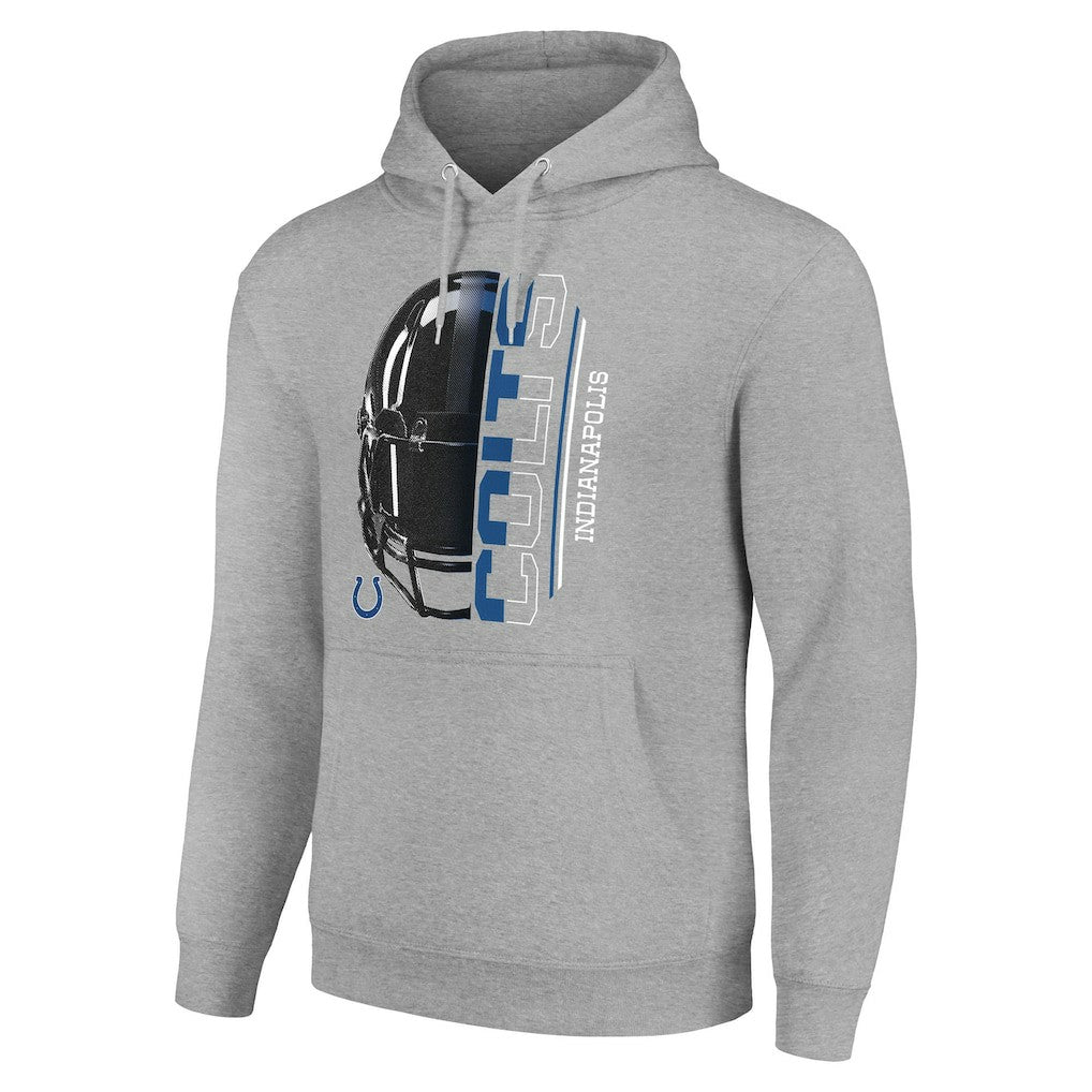 Indianapolis Colts Starter Unisex Half Helmet Logo Pullover Hoodie - Heather Gray online