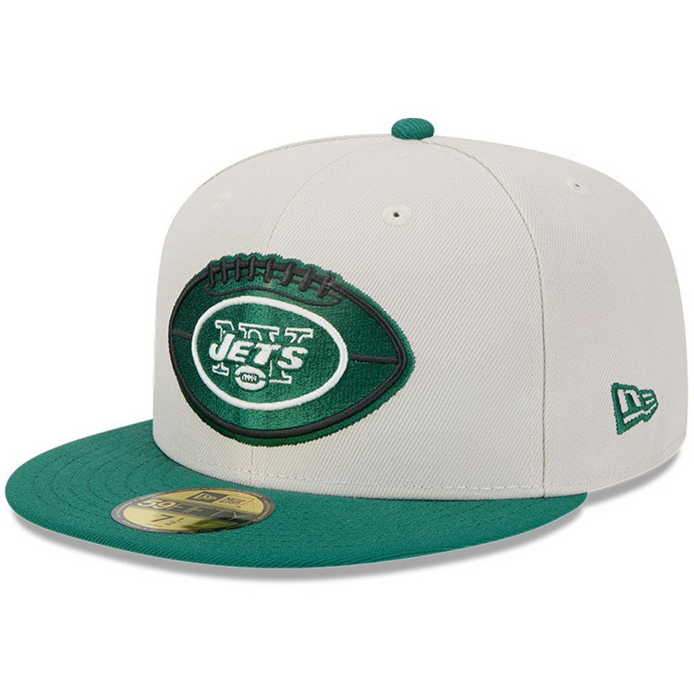 New York Jets New Era 2024 Sideline Historic 59FIFTY Fitted Hat - Stone/Green outlet