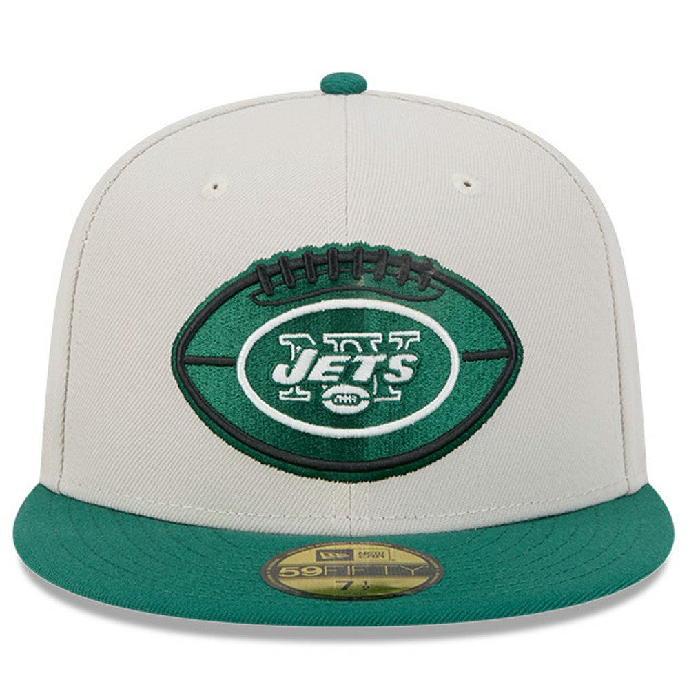 New York Jets New Era 2024 Sideline Historic 59FIFTY Fitted Hat - Stone/Green outlet