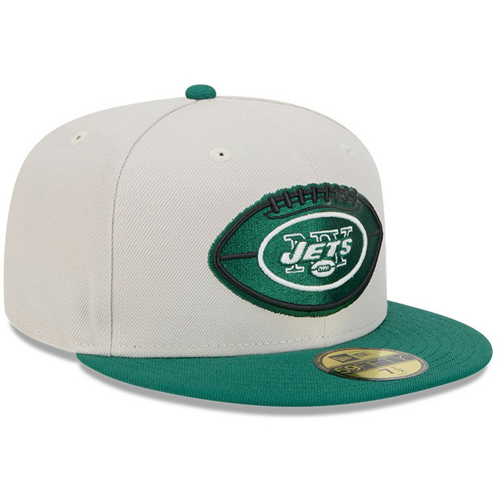 New York Jets New Era 2024 Sideline Historic 59FIFTY Fitted Hat - Stone/Green outlet