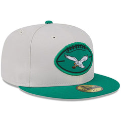 Philadelphia Eagles New Era 2024 Sideline Historic 59FIFTY Fitted Hat - Stone/Kelly Green cheap