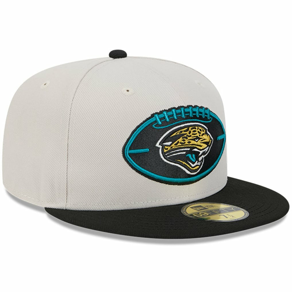Jacksonville Jaguars New Era 2024 Sideline Historic 59FIFTY Fitted Hat - Stone/Black on sale