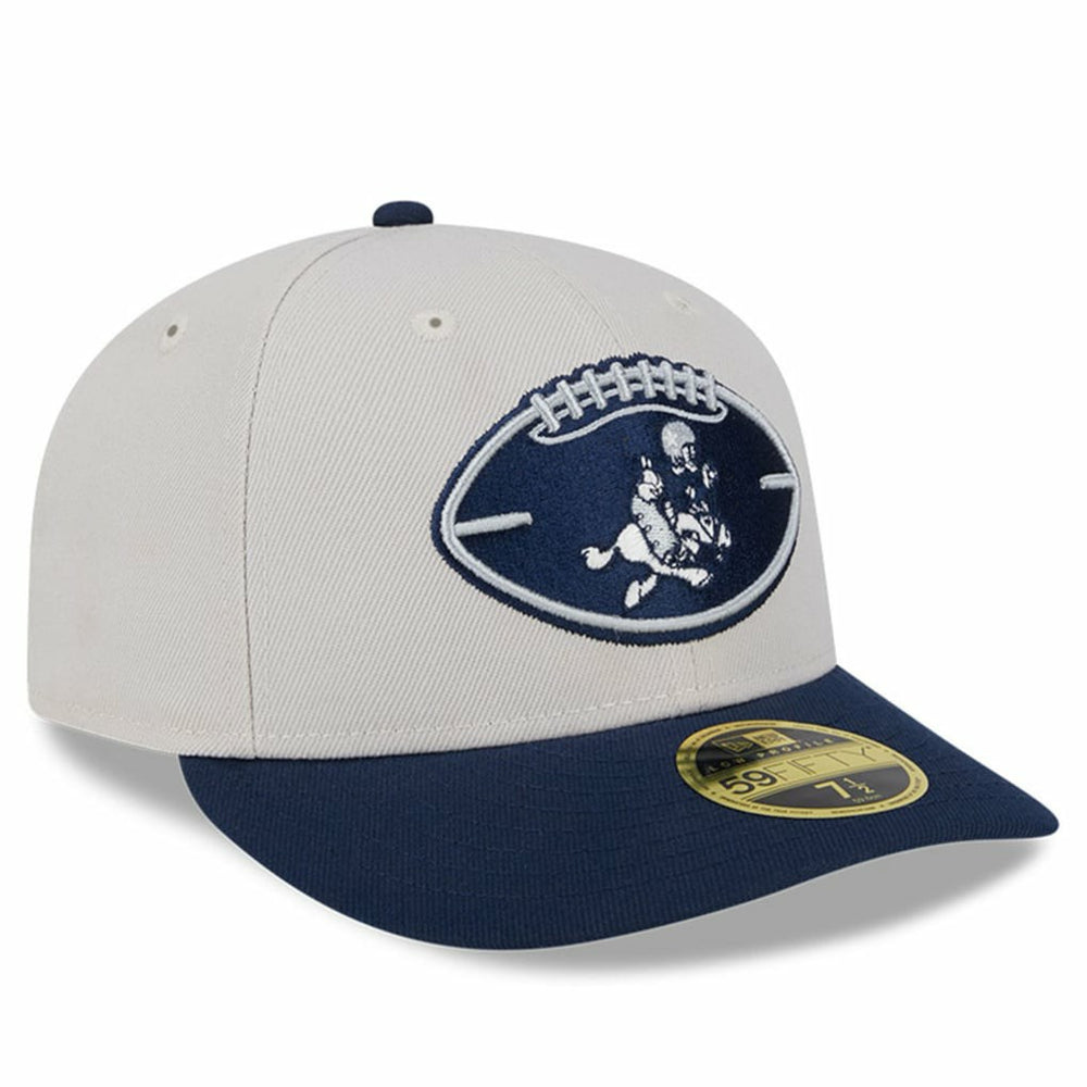 Dallas Cowboys New Era Male 2024 Sideline Historic Low Profile 59FIFTY Fitted Hat - Stone/Navy for sale