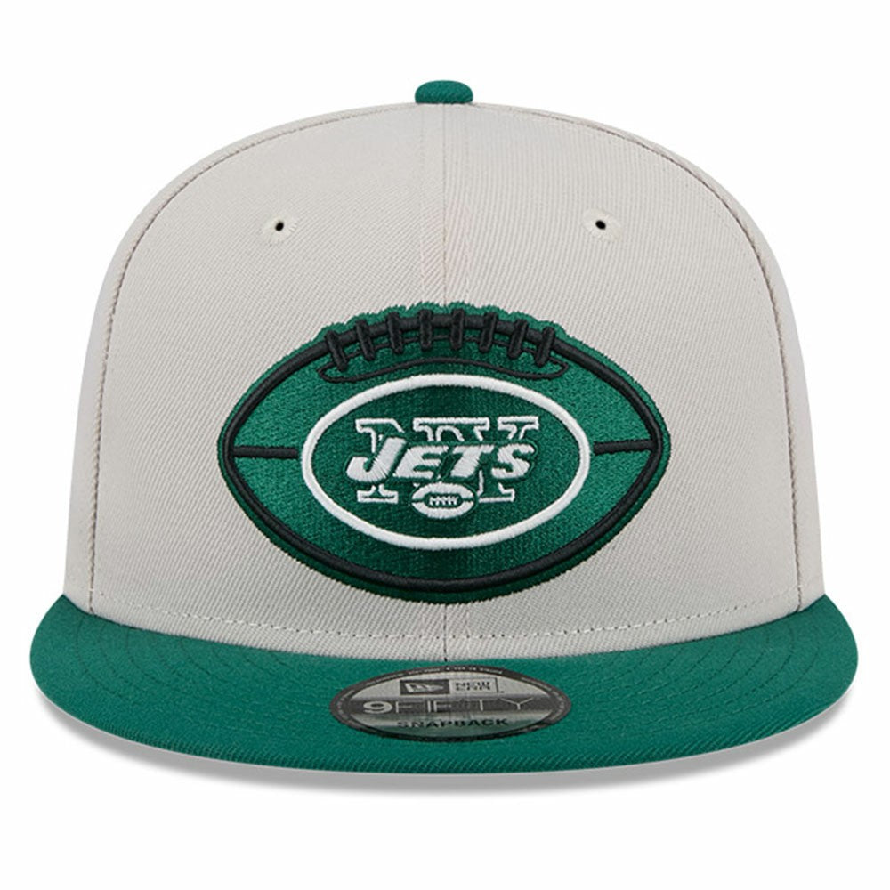 New York Jets New Era 2024 Sideline Historic 9FIFTY Snapback Hat - Stone/Green for sale