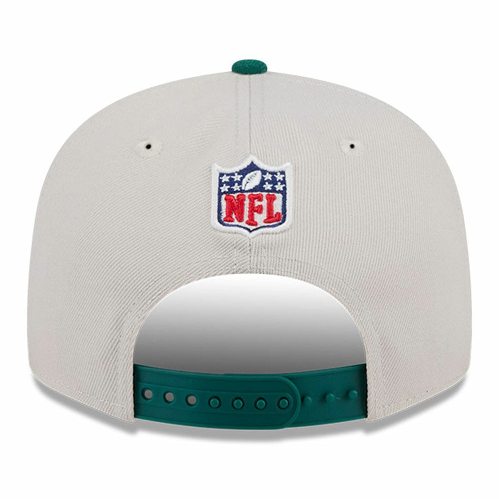 New York Jets New Era 2024 Sideline Historic 9FIFTY Snapback Hat - Stone/Green for sale