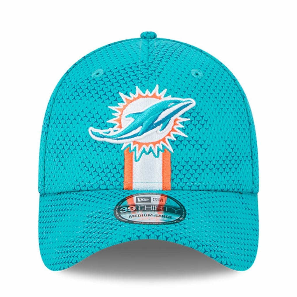 Miami Dolphins New Era 2024 Sideline 39THIRTY Flex Hat - Aqua cheap
