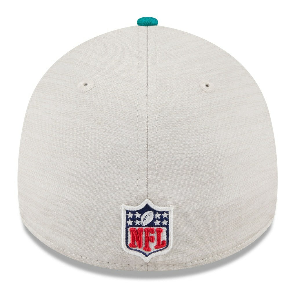 Miami Dolphins New Era 2024 Sideline Historic 39THIRTY Flex Hat - Stone/Aqua discount