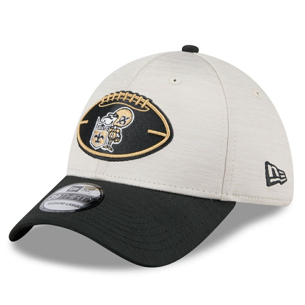 New Orleans Saints New Era 2024 Sideline Historic 39THIRTY Flex Hat - Stone/Black discount