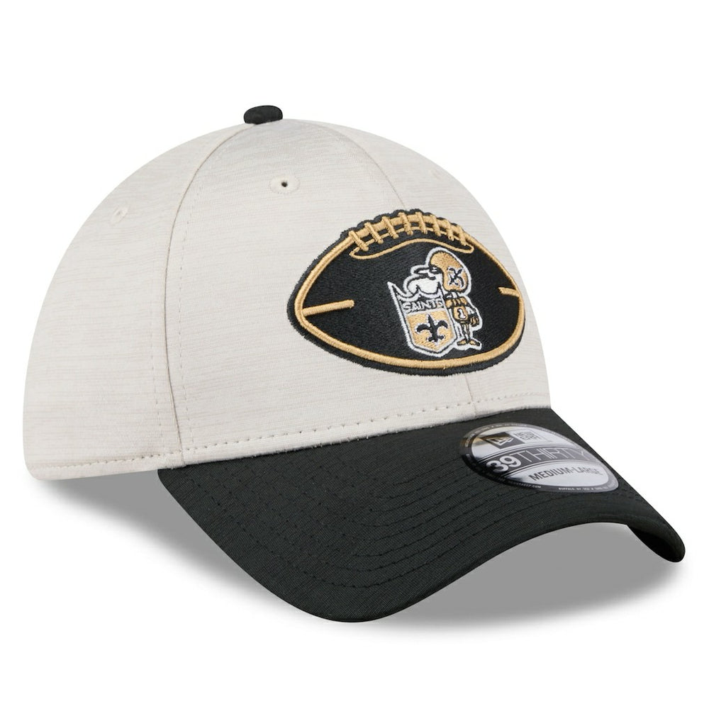 New Orleans Saints New Era 2024 Sideline Historic 39THIRTY Flex Hat - Stone/Black discount