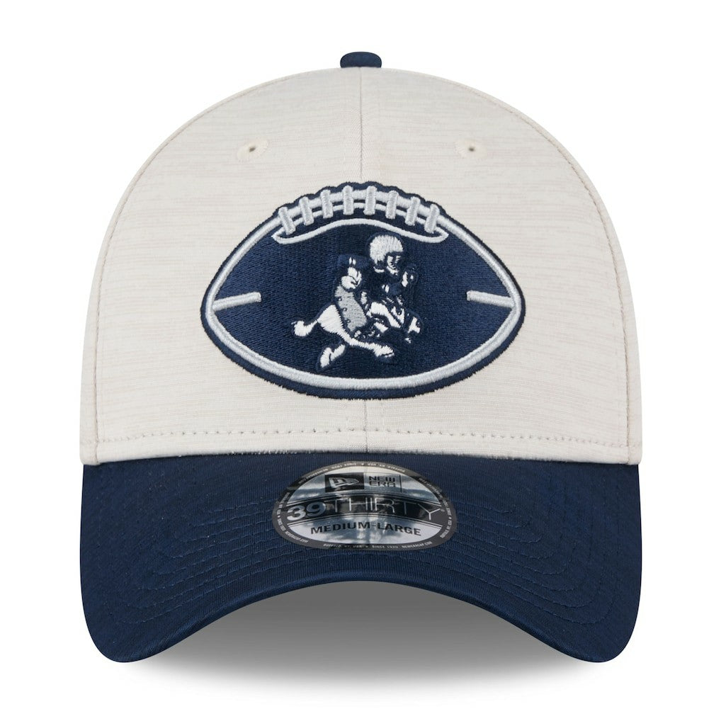 Dallas Cowboys New Era 2024 Sideline Historic 39THIRTY Flex Hat - Stone/Navy for sale