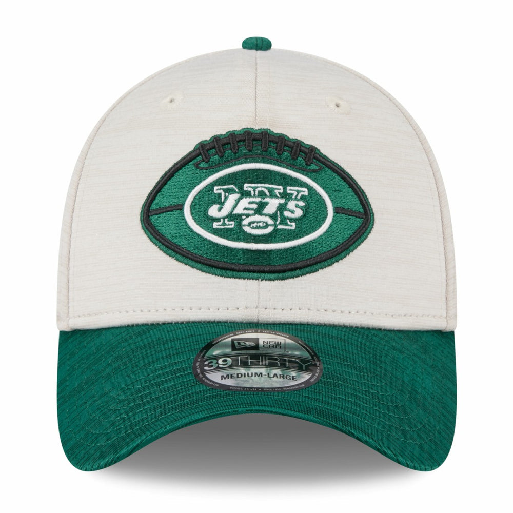 New York Jets New Era 2024 Sideline Historic 39THIRTY Flex Hat - Stone/Green cheap