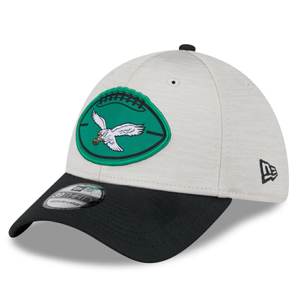 Philadelphia Eagles New Era 2024 Sideline Historic 39THIRTY Flex Hat - Stone/Black sale