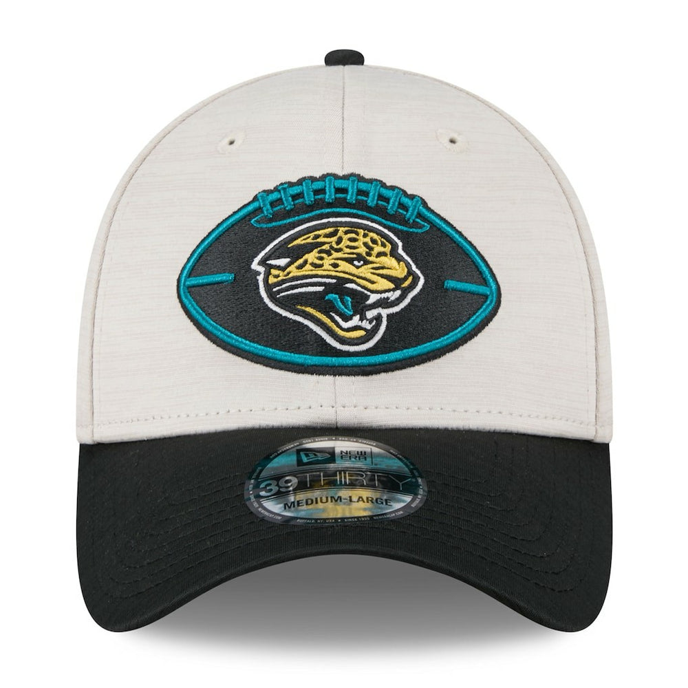 Jacksonville Jaguars New Era 2024 Sideline Historic 39THIRTY Flex Hat - Stone/Teal on sale