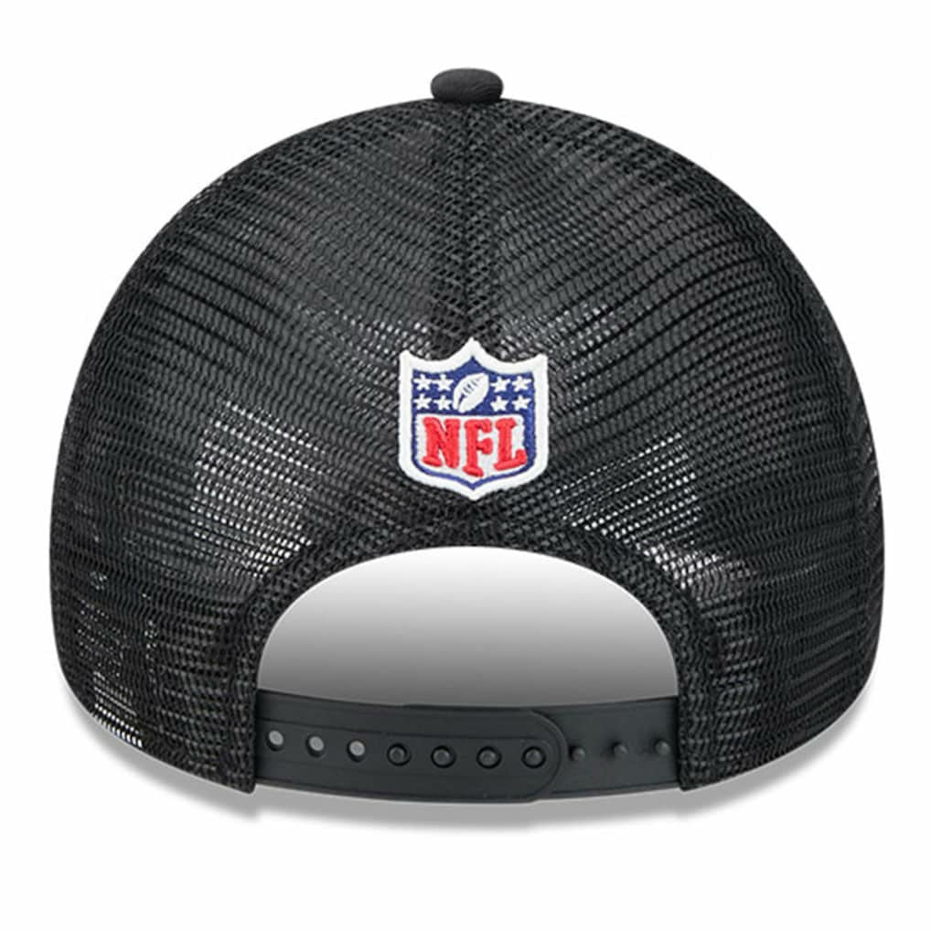 Jacksonville Jaguars New Era 2024 Sideline Historic 9FORTY A-Frame Trucker Adjustable Hat - Stone/Black outlet