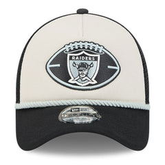 Las Vegas Raiders New Era 2024 Sideline Historic 9FORTY A-Frame Trucker Adjustable Hat - Stone/Black online