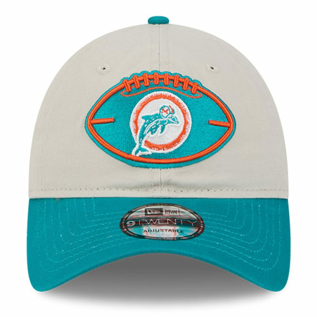 Miami Dolphins New Era 2024 Sideline Historic 9TWENTY Adjustable Hat - Stone/Aqua discount