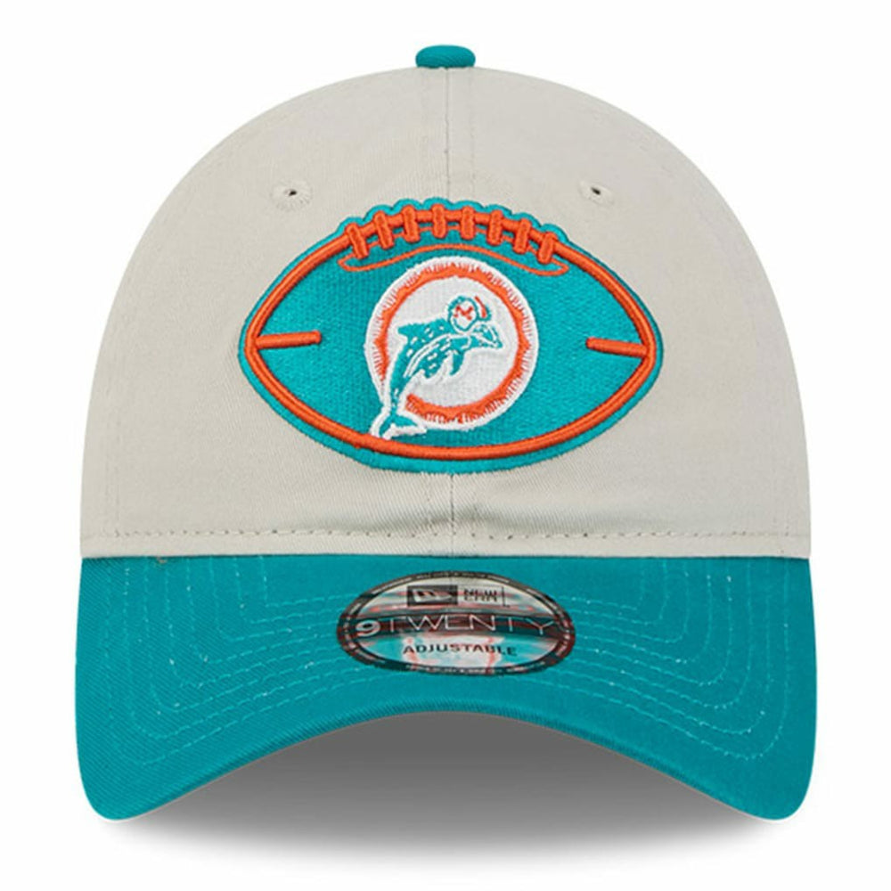 Miami Dolphins New Era 2024 Sideline Historic 9TWENTY Adjustable Hat - Stone/Aqua discount