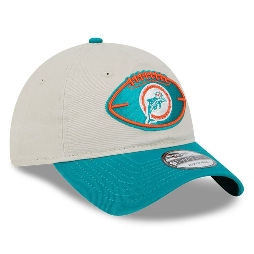 Miami Dolphins New Era 2024 Sideline Historic 9TWENTY Adjustable Hat - Stone/Aqua discount