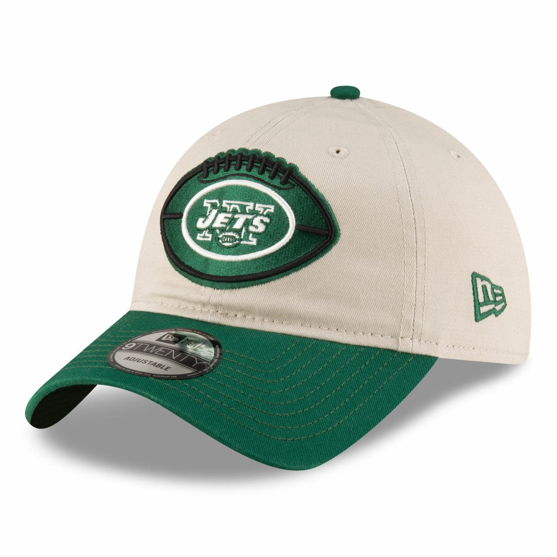 New York Jets New Era 2024 Sideline Historic 9TWENTY Adjustable Hat - Stone/Green on sale