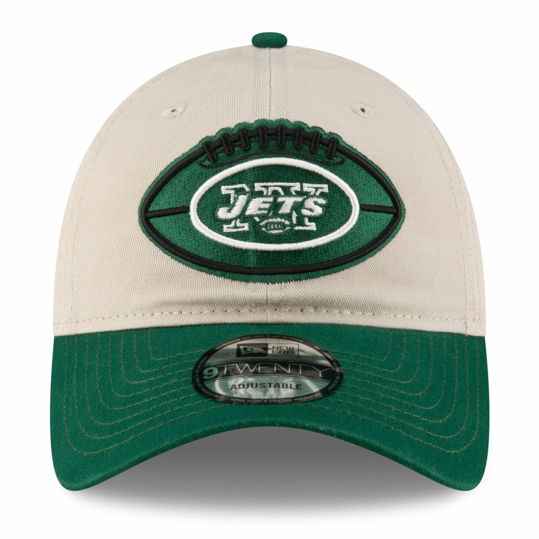 New York Jets New Era 2024 Sideline Historic 9TWENTY Adjustable Hat - Stone/Green on sale